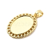 Oval Brass Pendant Cabochon Settings KK-C134-28G-2