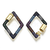 Brass Micro Pave Cubic Zirconia Screw Carabiner Lock Charms ZIRC-N039-005B-NF-3