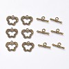 Tibetan Style Alloy Butterfly Toggle Clasps PALLOY-J471-28AB-NF-2