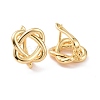 Brass Wire Wrap Hoop Earring Findings with Latch Back Closure KK-G420-16G-2