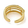 Star Brass Multi-layer Open Cuff Rings for Women RJEW-Z050-07G-3