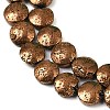 Electroplated Natural Lava Rock Beads Strands G-K388-01B-2