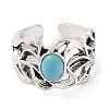 Oval Synthetic Turquoise Cuff Rings RJEW-B107-11AS-3