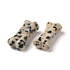 Natural Dalmatian Jasper Dog Bone Shape Sculptures DJEW-G033-01A-10-3