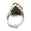 Synthetic & Natural Mixed Gemstone Teardrop Adjustable Rings RJEW-K241-03P-4