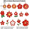 60Pcs 15 Styles Alloy Enamel Pendants ENAM-CJ0006-46-2