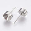 Non-Tarnish 201 Stainless Steel Stud Earring Findings STAS-P196-02-2