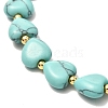 Heart Beads Stretch Bracelet for Girl Women BJEW-JB06938-02-4