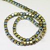 Electroplate Non-magnetic Synthetic Hematite Beads Strands G-J172-4x4mm-06-2