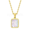 Shell Rectangle Pendant Initial Necklaces PW-WGEBFCF-24-1