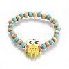 Wood Beads Kids Stretch Bracelets BJEW-JB04129-02-2