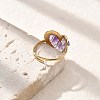 Heart Natural Amethyst Finger Rings STAS-Z112-10G-01-3