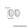 S925 Sterling Silver Micro Pave Clear Cubic Zirconia Hoop Earrings VX5452-2-1