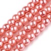 Baking Painted Pearlized Glass Pearl Round Bead Strands HY-Q003-4mm-77-A-1