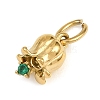 304 Stainless Steel Micro Pave Cubic Zirconia Charms SA-CBA1D2B-01G-E-2
