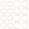 BENECREAT 16Pcs 2 Size Brass Hoop Earrings KK-BC0011-07-1