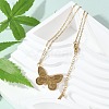 Butterfly 304 Stainless Steel Pendant Necklaces NJEW-L157-06G-3