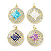 Brass Micro Pave Clear Cubic Zirconia Pendants KK-L213-003G-1