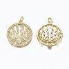 Brass Micro Pave Clear Cubic Zirconia Pendants ZIRC-N039-126-NF-2