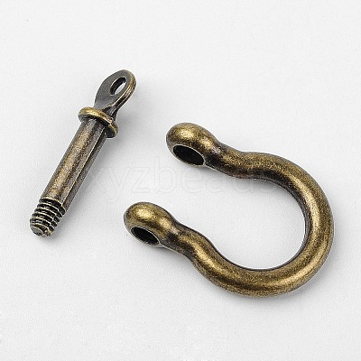Tibetan Style Alloy D-Ring Anchor Shackle Clasps LS-X-PALLOY-D355-AB-1