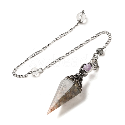 Resin Bullet Dowsing Pendulum Big Pendants G-H058-01AS-12-1
