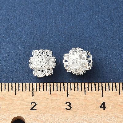 Brass Micro Pave Cubic Zirconia European Beads KK-U067-08S-06-1