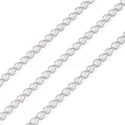 Anti-Tarnish Rhodium Plated 925 Sterling Silver Curb Chains STER-E072-01P-02-1