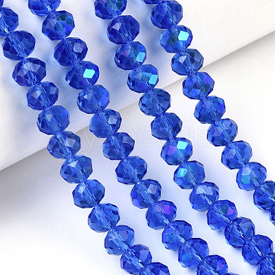 Electroplate Glass Beads Strands EGLA-A034-T6mm-L26-1
