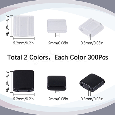 600Pcs 2 Colors Opaque Acrylic Slide Charms OACR-SC0001-39-1