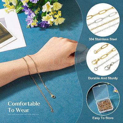 16Pcs 4 Style 304 Stainless Steel Chain Necklaces NJEW-TAC0026-1