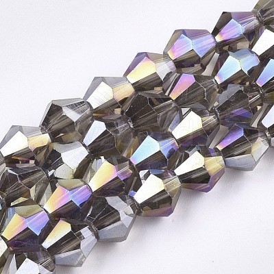 Electroplate Glass Beads Strands EGLA-Q118-6mm-B13-1