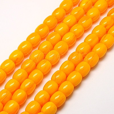 Imitation Amber Resin Drum Beads Strands for Buddhist Jewelry Making RESI-A009D-12mm-01-1