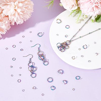 180Pcs 6 Styles 304 Stainless Steel Open Jump Rings STAS-UN0039-10-1