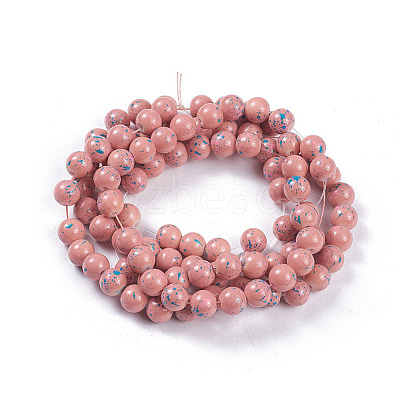 Opaque Baking Paint Glass Beads Strands GLAA-L024-C-21-1