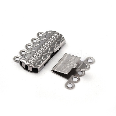Tarnish Resistant 304 Stainless Steel Box Clasps STAS-H151-17P-1
