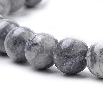 Natural Map Stone/Picasso Stone/Picasso Jasper Beads Strands G-S259-09-10mm-1
