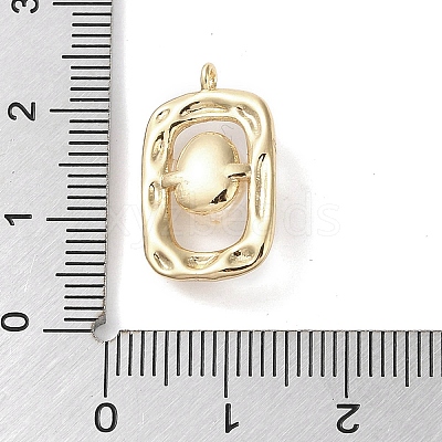 Brass Pendants with Oval Freshwater Pearl KK-G491-21G-1