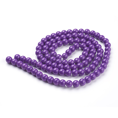 Painted Glass Bead Strands X-DGLA-S071-8mm-52-1