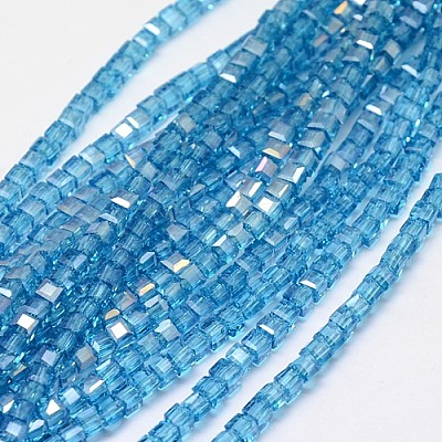 Electroplate Glass Bead Strands EGLA-J028-4x4mm-AB08-1