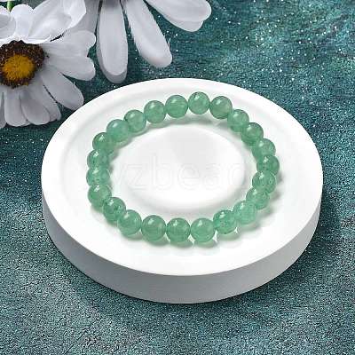 Natural Green Aventurine Round Bead Stretch Bracelets BJEW-L593-A07-1