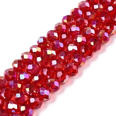 Electroplate Glass Beads Strands X-EGLA-A044-T6mm-B01-1