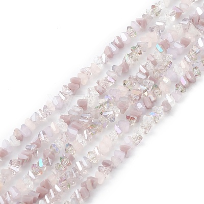 Gradient Color Electroplate Glass Bead Strands X-GLAA-E042-02C-1