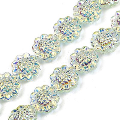 Electroplate Glass Bead Strands GLAA-S387-01F-1