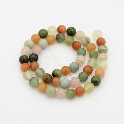 Natural Mixed Gemstone Round Bead Strands G-P070-25-6mm-1