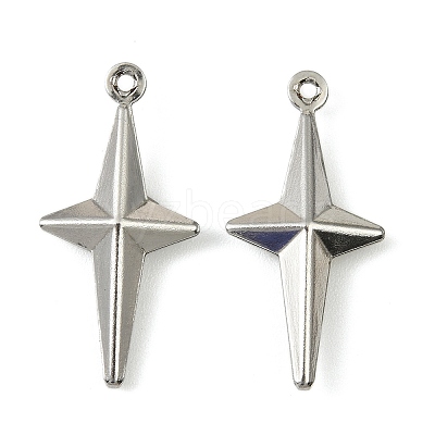 304 Stainless Steel Pendants. Star Charm X-STAS-A190-04P-1