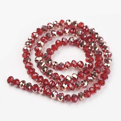Electroplate Transparent Glass Beads Strands LS-EGLA-A034-T8mm-N12-1