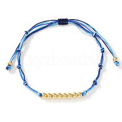 Brass Round Beads Braided Bead Bracelets AZ5003-1-1