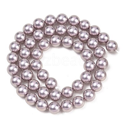 Frosted Glass Pearl Beads Strands GLAA-A044-08A-11-1