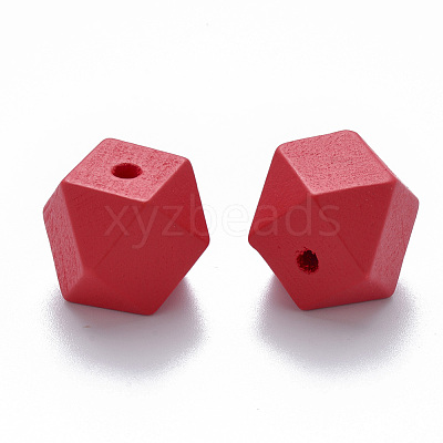 Painted Natural Wood Beads WOOD-Q040-020B-A07-1
