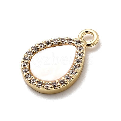 Brass Micro Pave Cubic Zirconia Charms KK-H089-07A-G-1